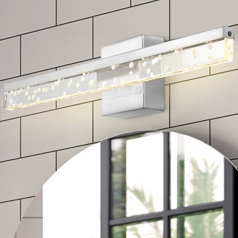 Mario Modern Contemporary Iron/Seeded Acrylic Integrated Led Vanity Light. Picture 13