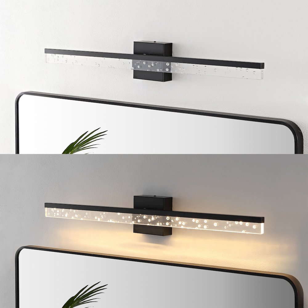 Mario Modern Contemporary Iron/Seeded Acrylic Integrated Led Vanity Light. Picture 11