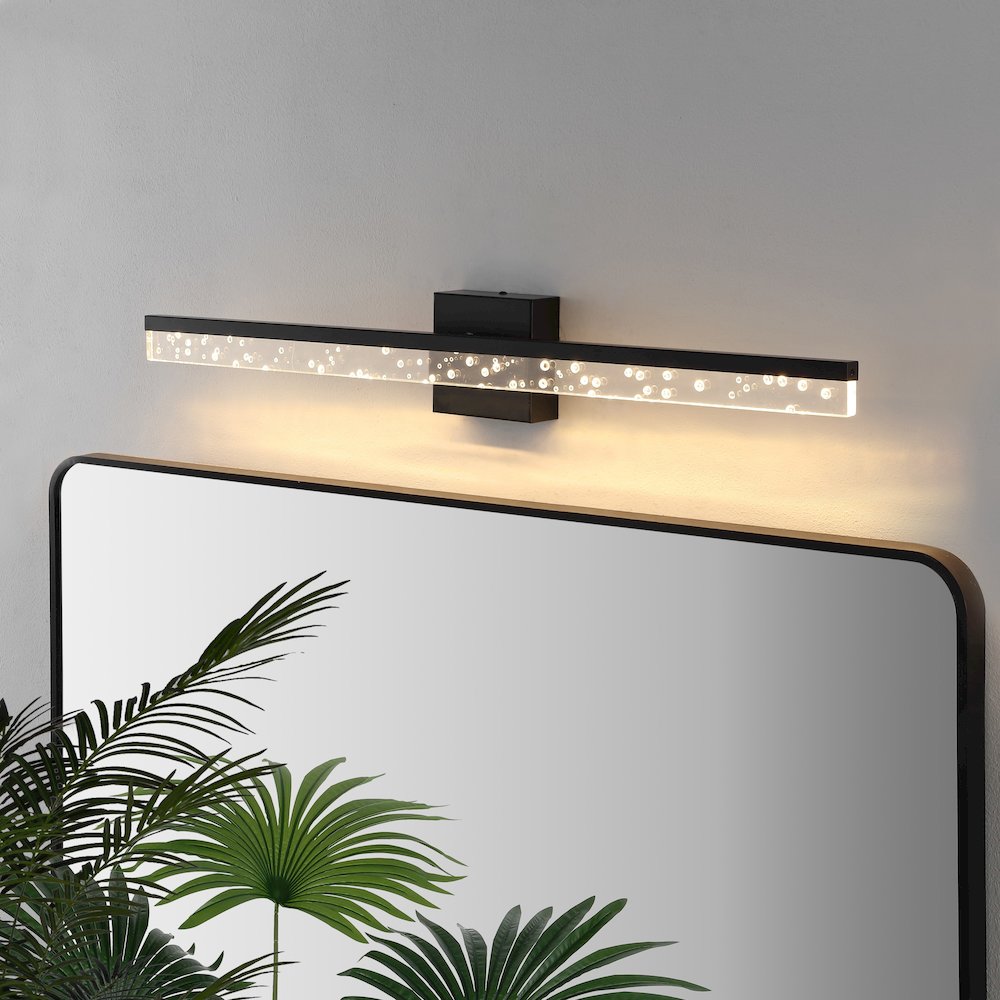 Mario Modern Contemporary Iron/Seeded Acrylic Integrated Led Vanity Light. Picture 8