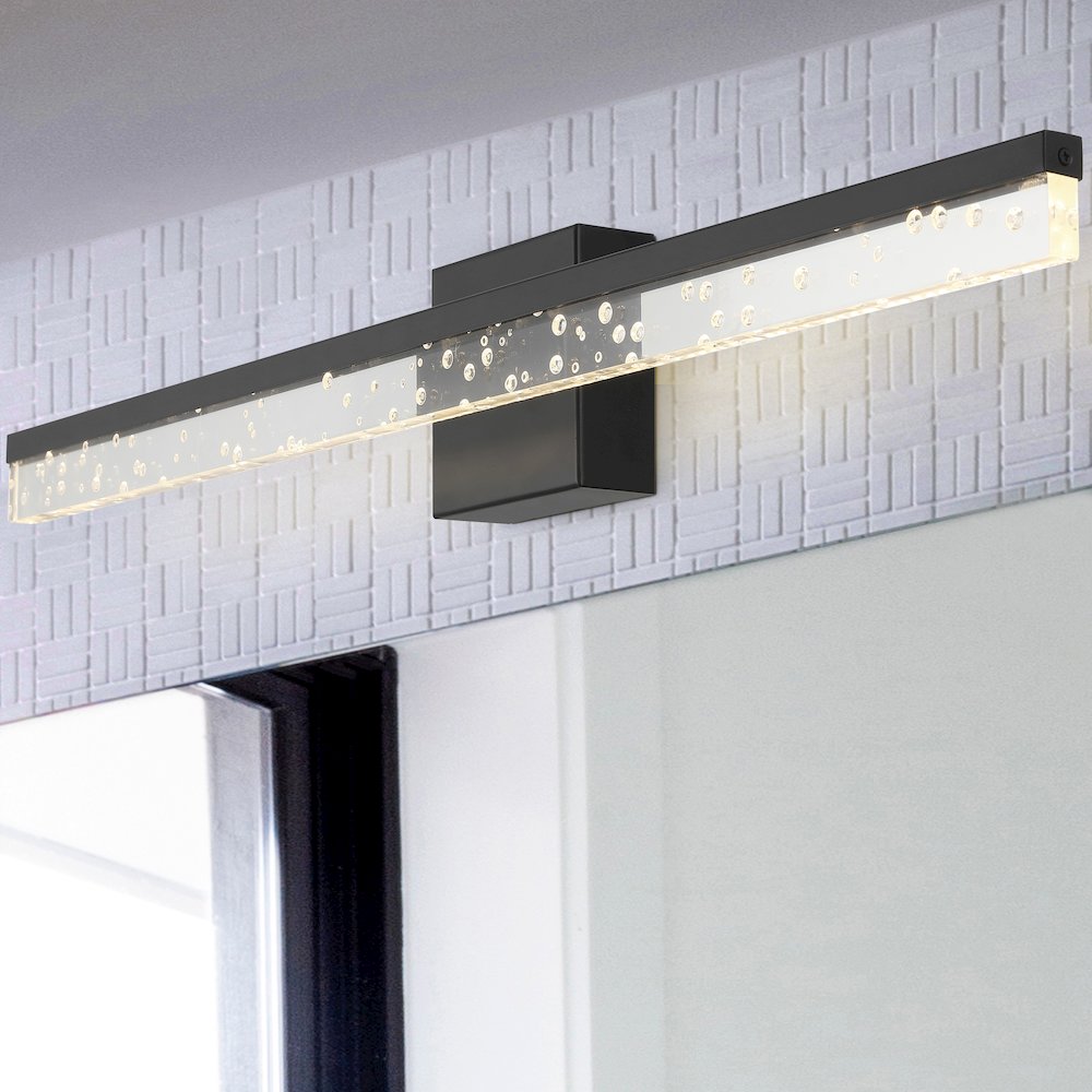 Mario Modern Contemporary Iron/Seeded Acrylic Integrated Led Vanity Light. Picture 10