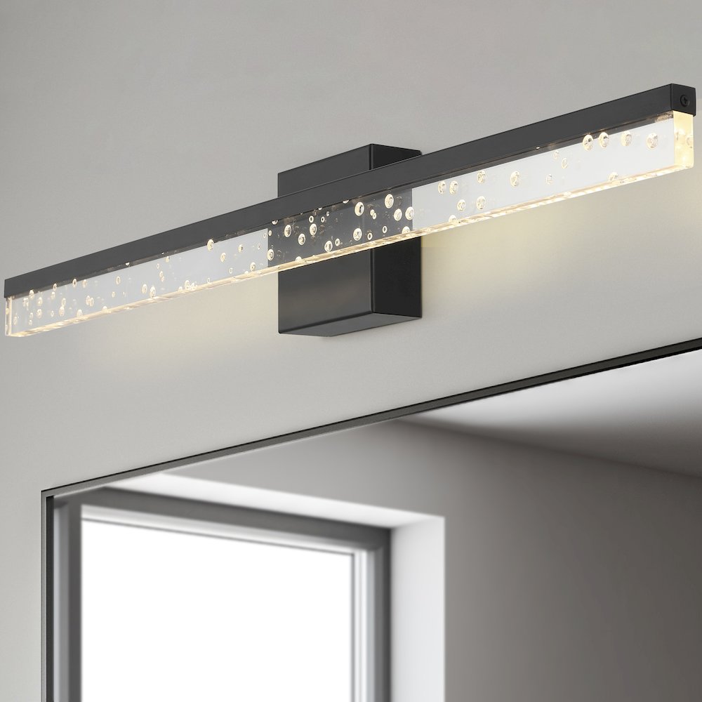 Mario Modern Contemporary Iron/Seeded Acrylic Integrated Led Vanity Light. Picture 12