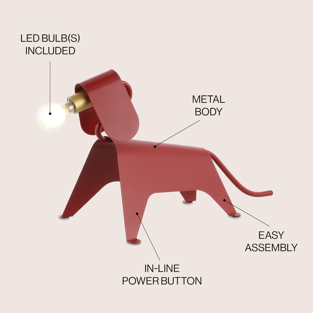 Rover Modern Industrial Iron Canine Led Kids' Lamp. Picture 4