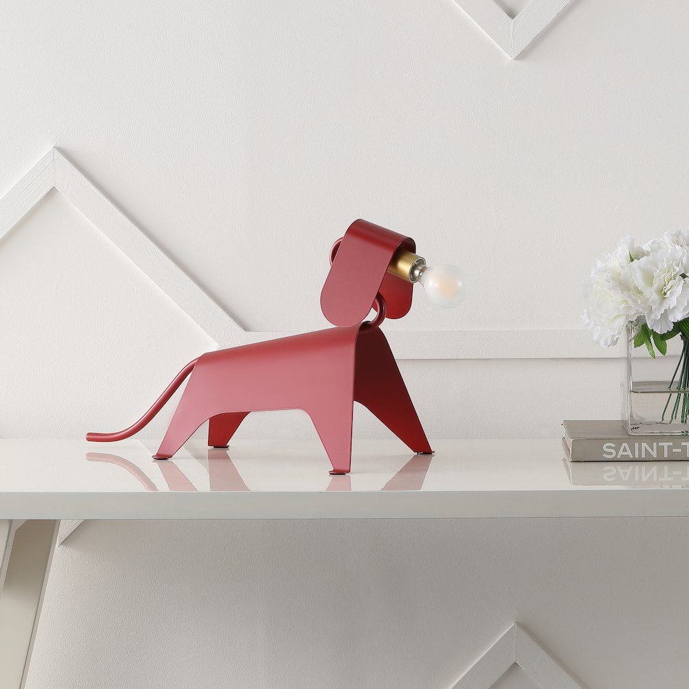 Rover Modern Industrial Iron Canine Led Kids' Lamp. Picture 1