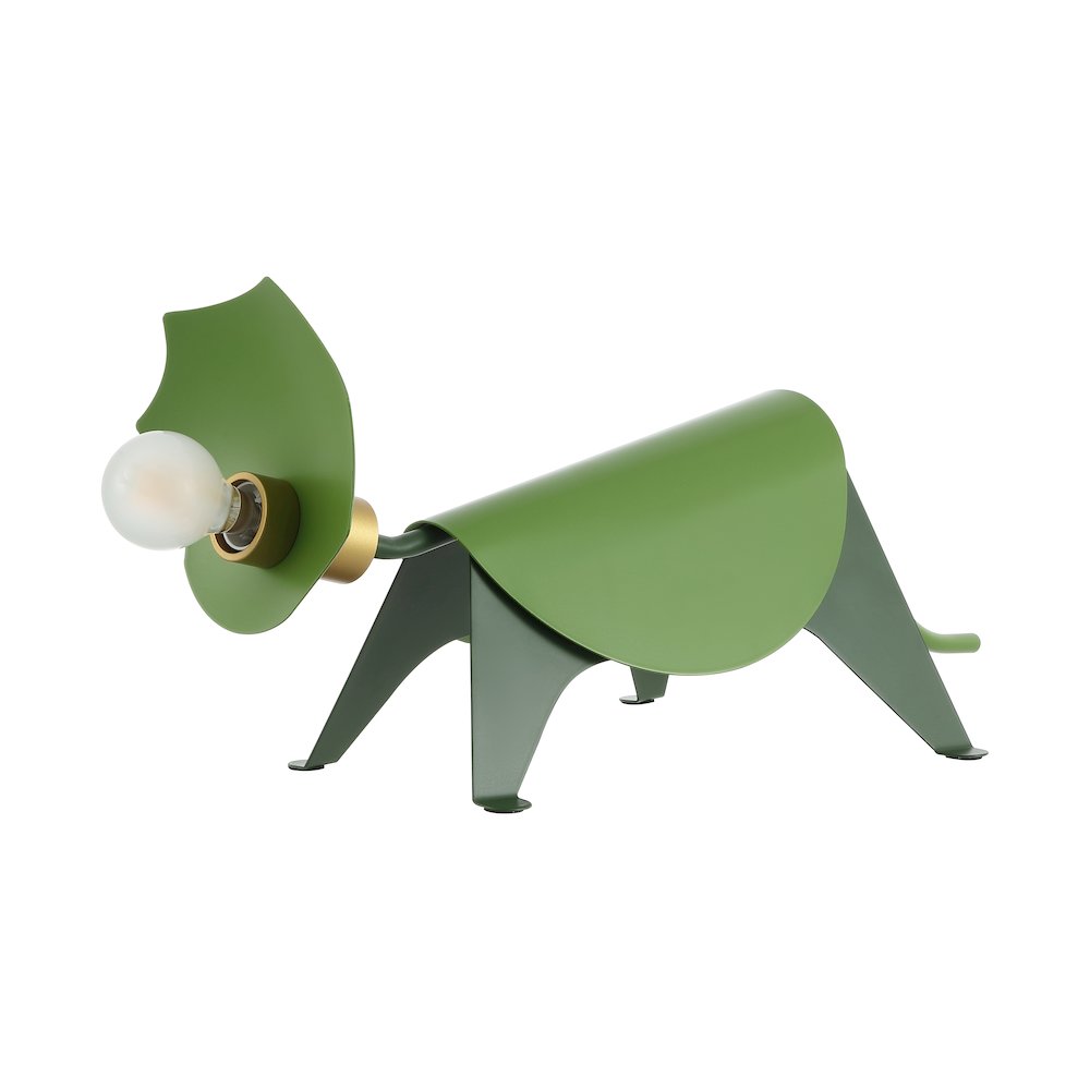 Gretchen Modern Industrial Iron Triceratops Led Kids' Lamp. Picture 2