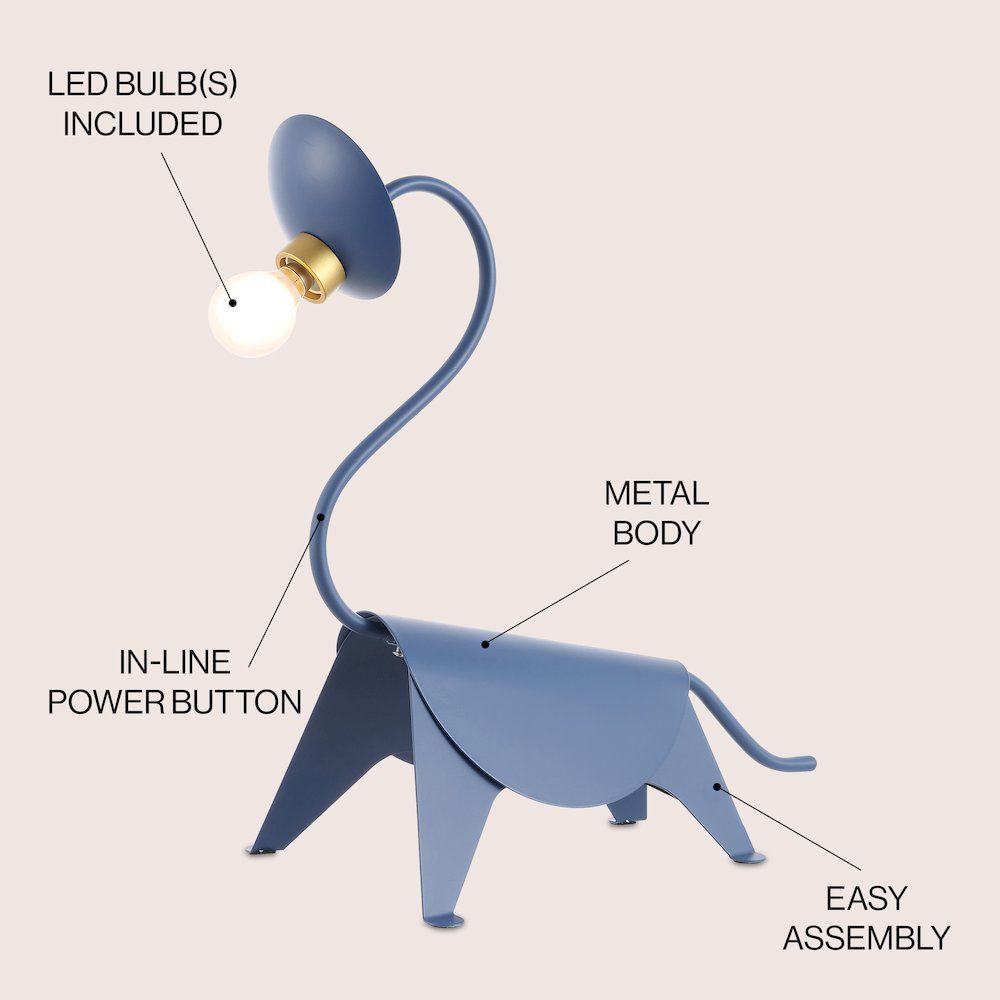 Bradley Modern Industrial Iron Brachiosaurus Led Kids' Lamp. Picture 4