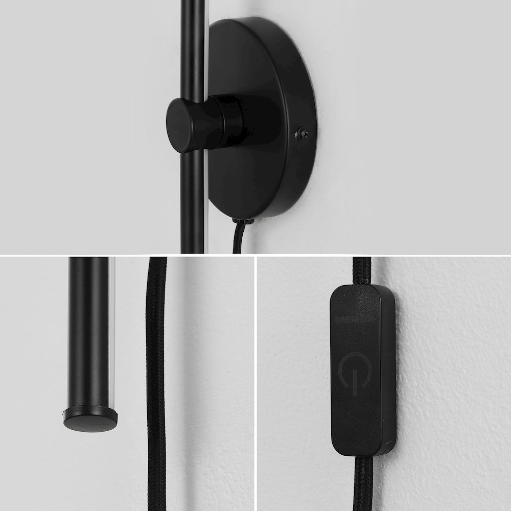 Minimalist Iron Adjustable Bar Integrated Led Plug-In Sconce. Picture 5