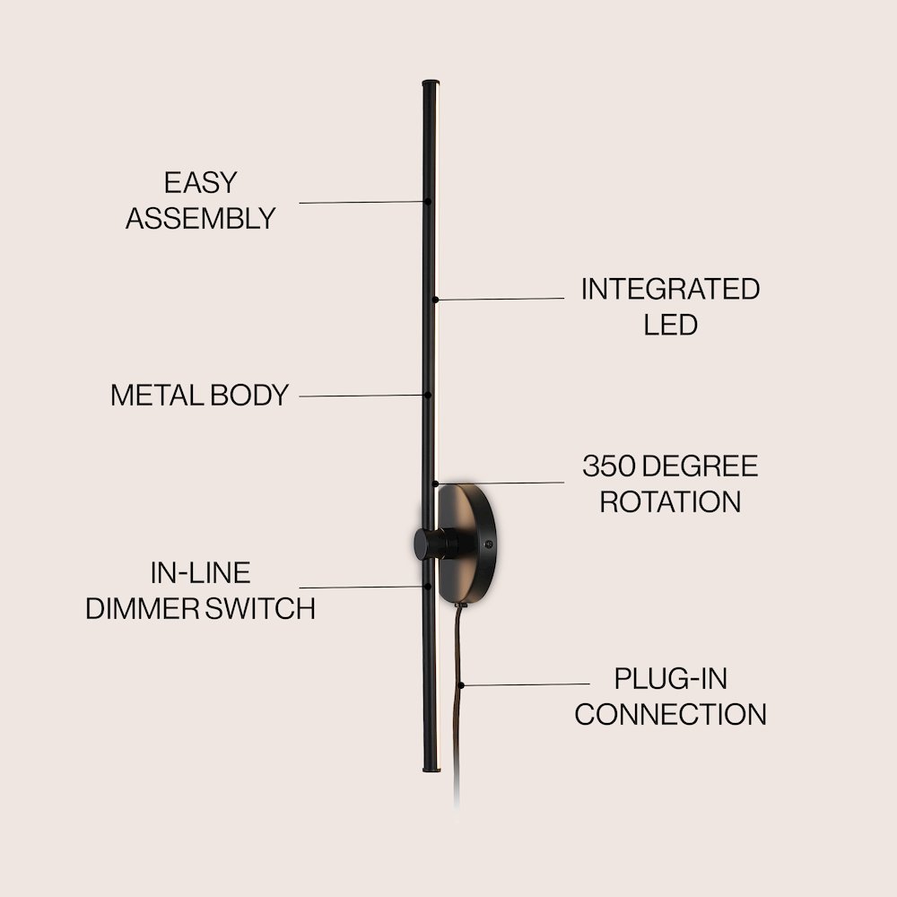 Minimalist Iron Adjustable Bar Integrated Led Plug-In Sconce. Picture 6