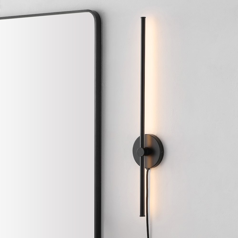 Minimalist Iron Adjustable Bar Integrated Led Plug-In Sconce. Picture 1