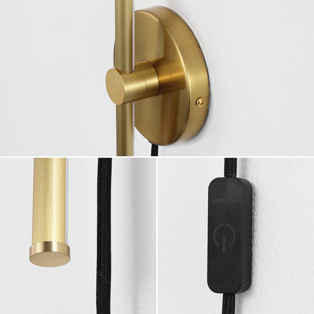 Minimalist Iron Adjustable Bar Integrated Led Plug-In Sconce. Picture 5