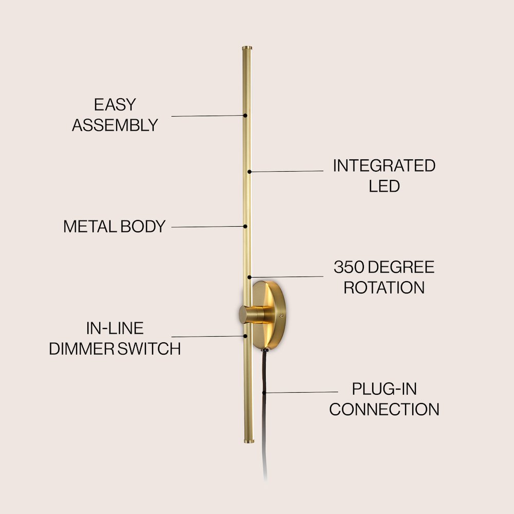 Minimalist Iron Adjustable Bar Integrated Led Plug-In Sconce. Picture 6