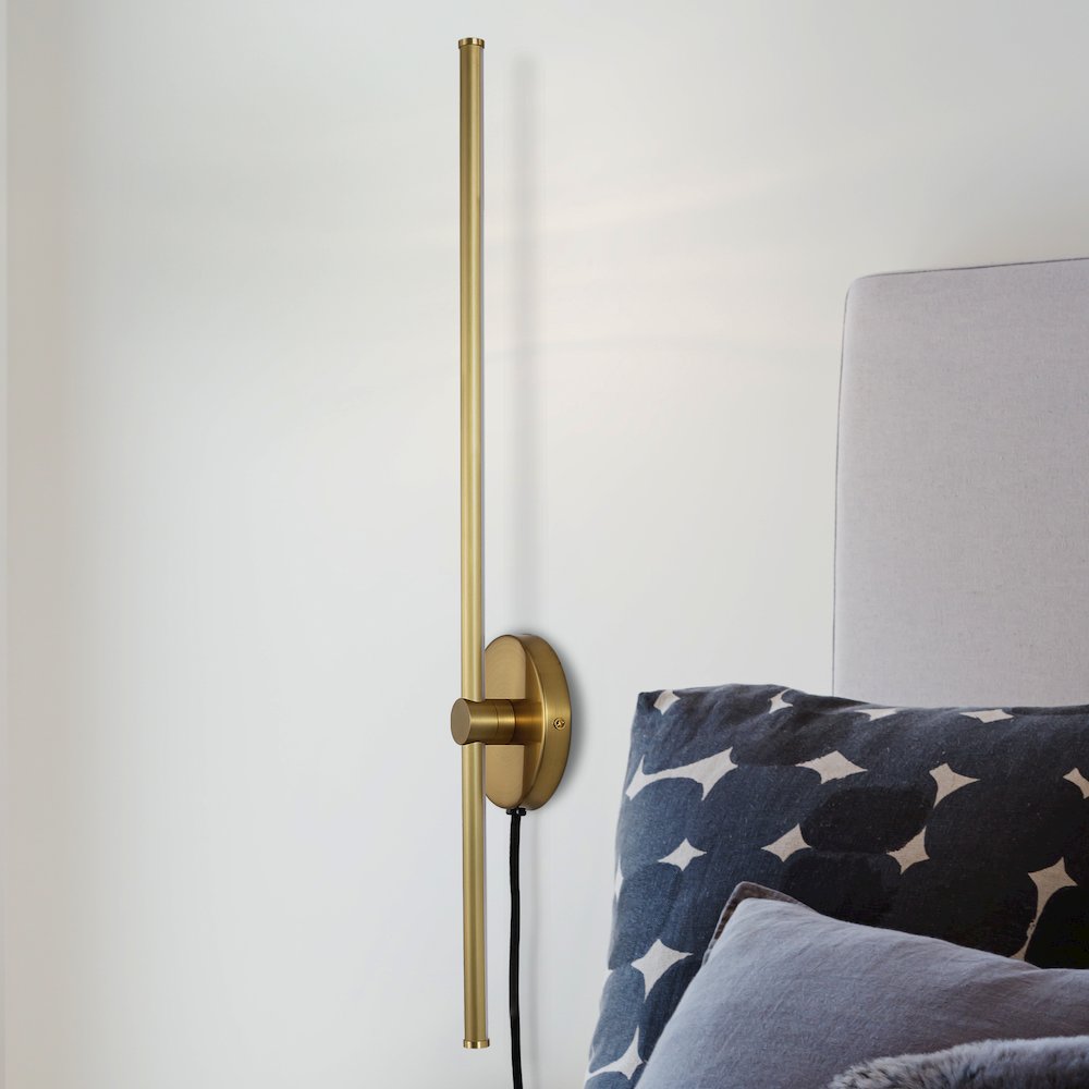 Minimalist Iron Adjustable Bar Integrated Led Plug-In Sconce. Picture 4