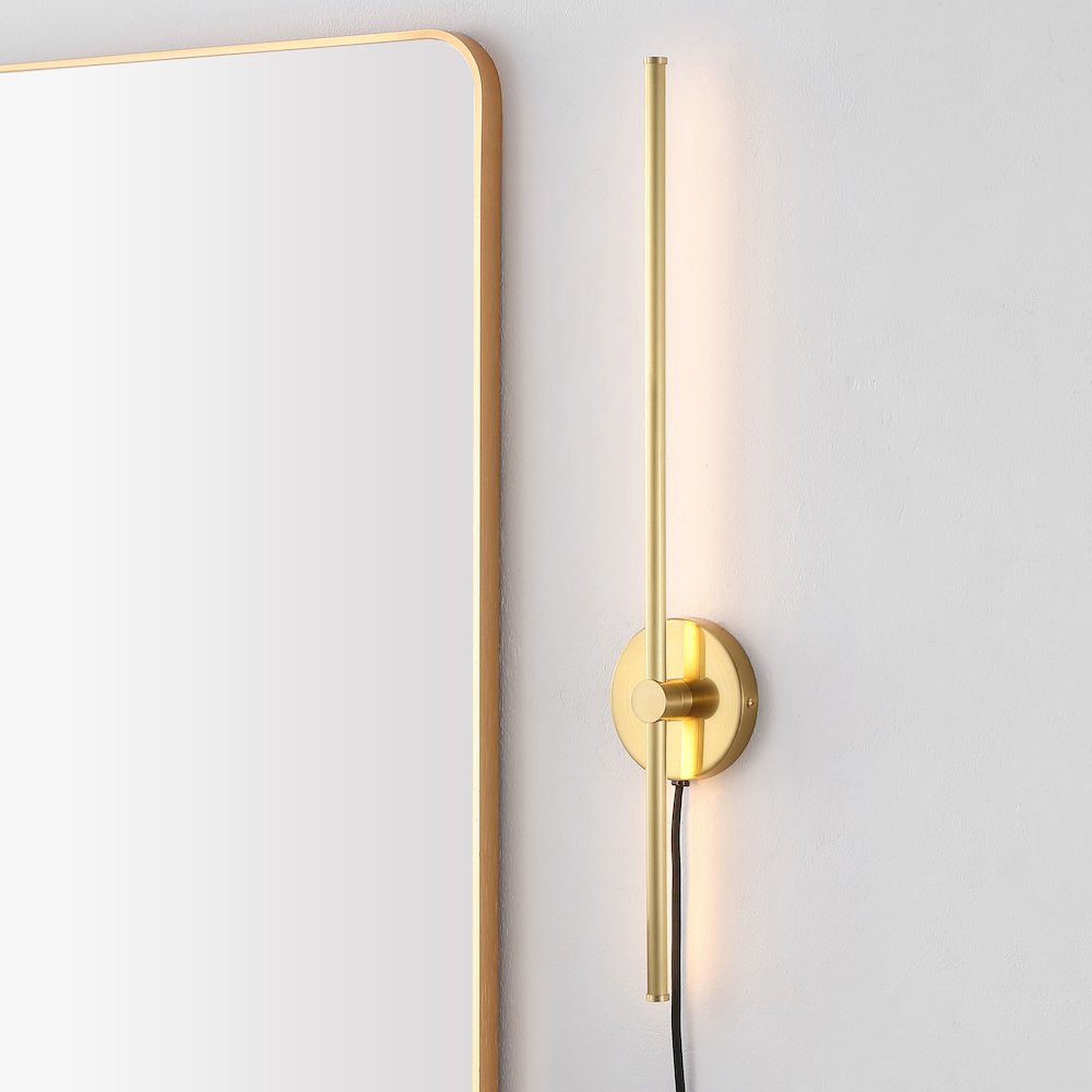 Minimalist Iron Adjustable Bar Integrated Led Plug-In Sconce. Picture 1