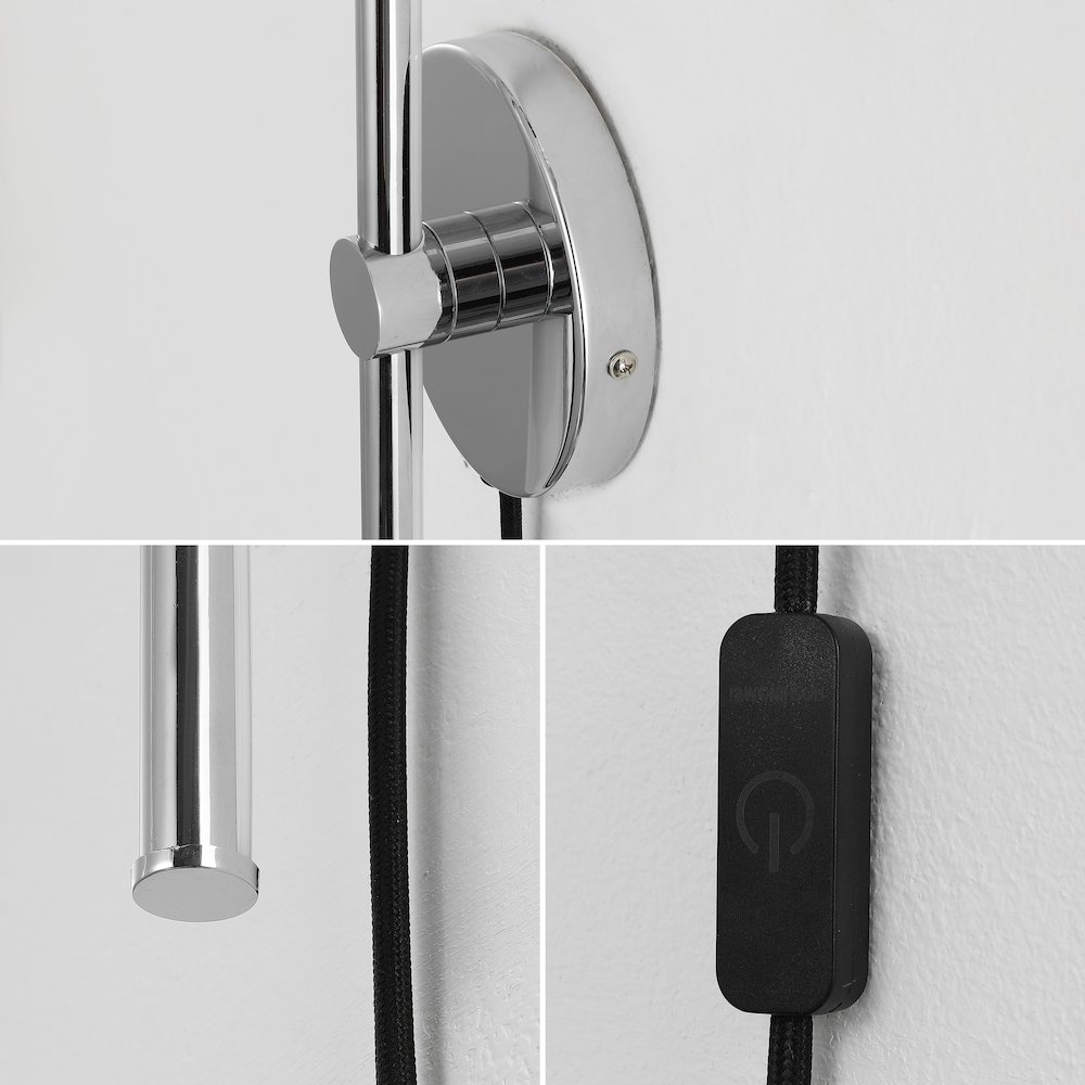 Minimalist Iron Adjustable Bar Integrated Led Plug-In Sconce. Picture 5