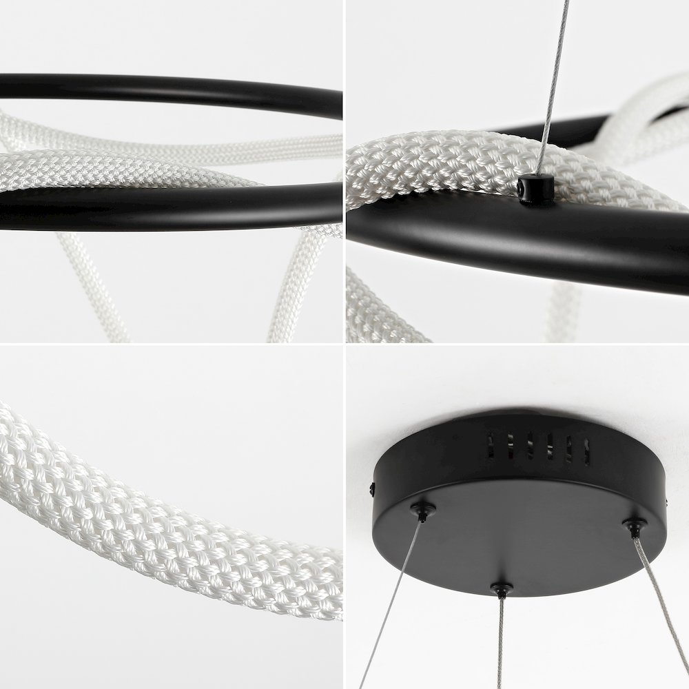 Minimalist 360 Adjustable Silicone Neon Rope Dimmable Integrated LED Chandelier. Picture 5