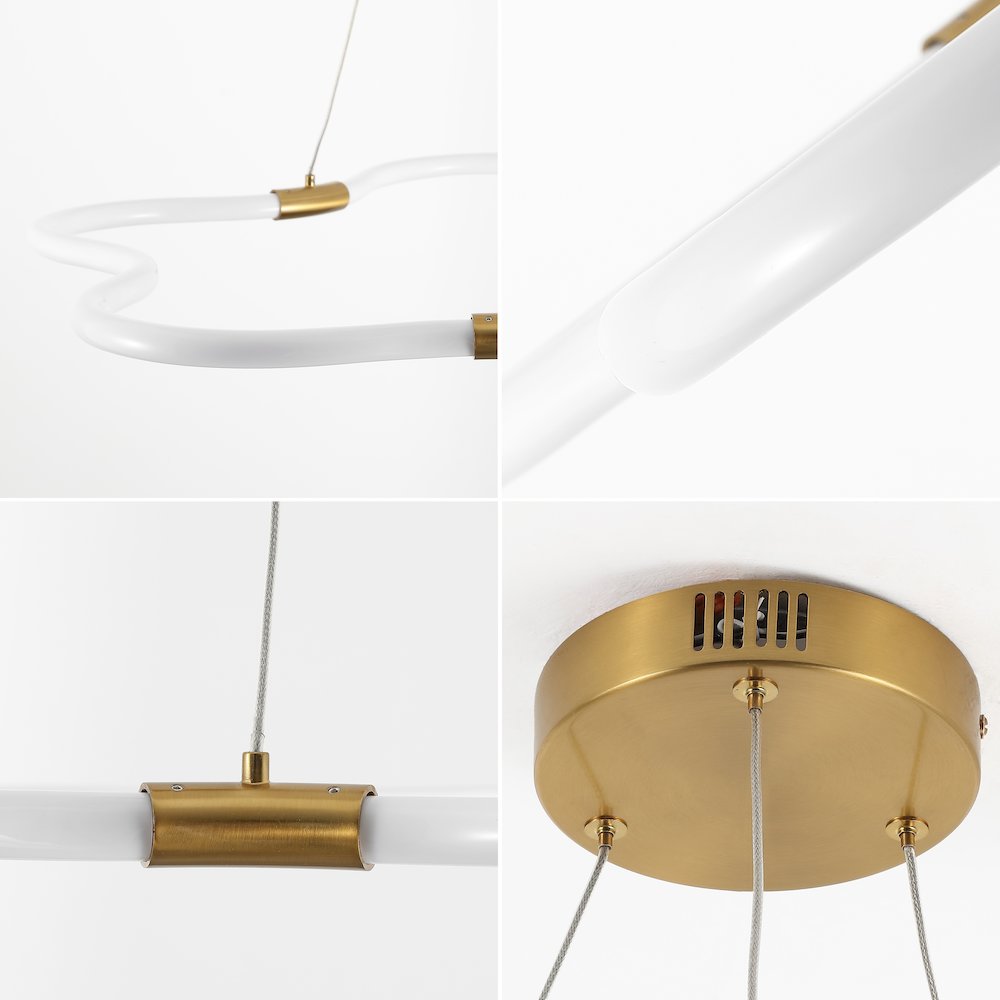 Minimalist Metal/Acrylic Adjustable Dimmable Cloud Integrated LED Chandelier. Picture 5