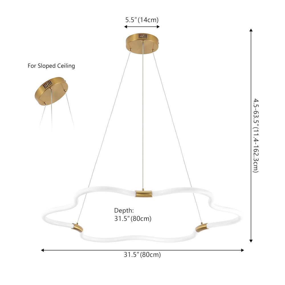 Minimalist Metal/Acrylic Adjustable Dimmable Cloud Integrated LED Chandelier. Picture 3
