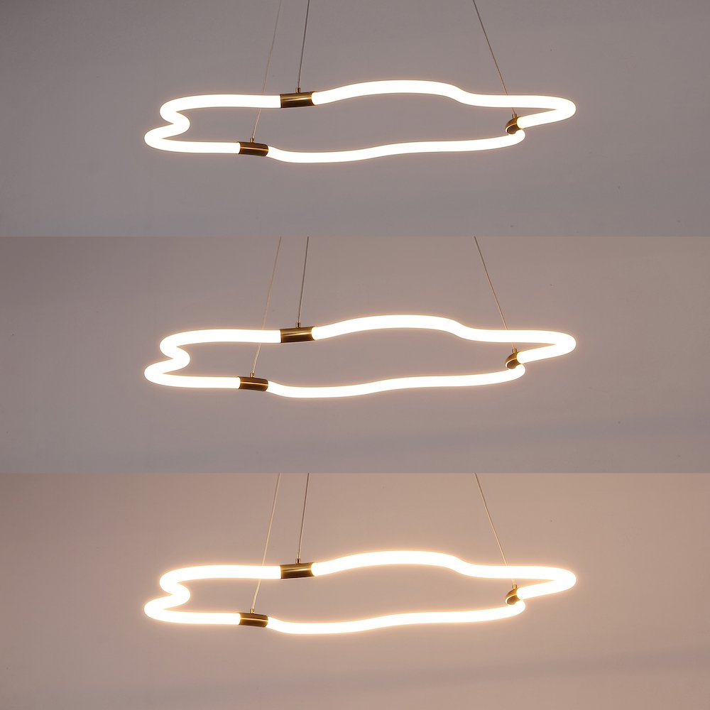 Minimalist Metal/Acrylic Adjustable Dimmable Cloud Integrated LED Chandelier. Picture 4
