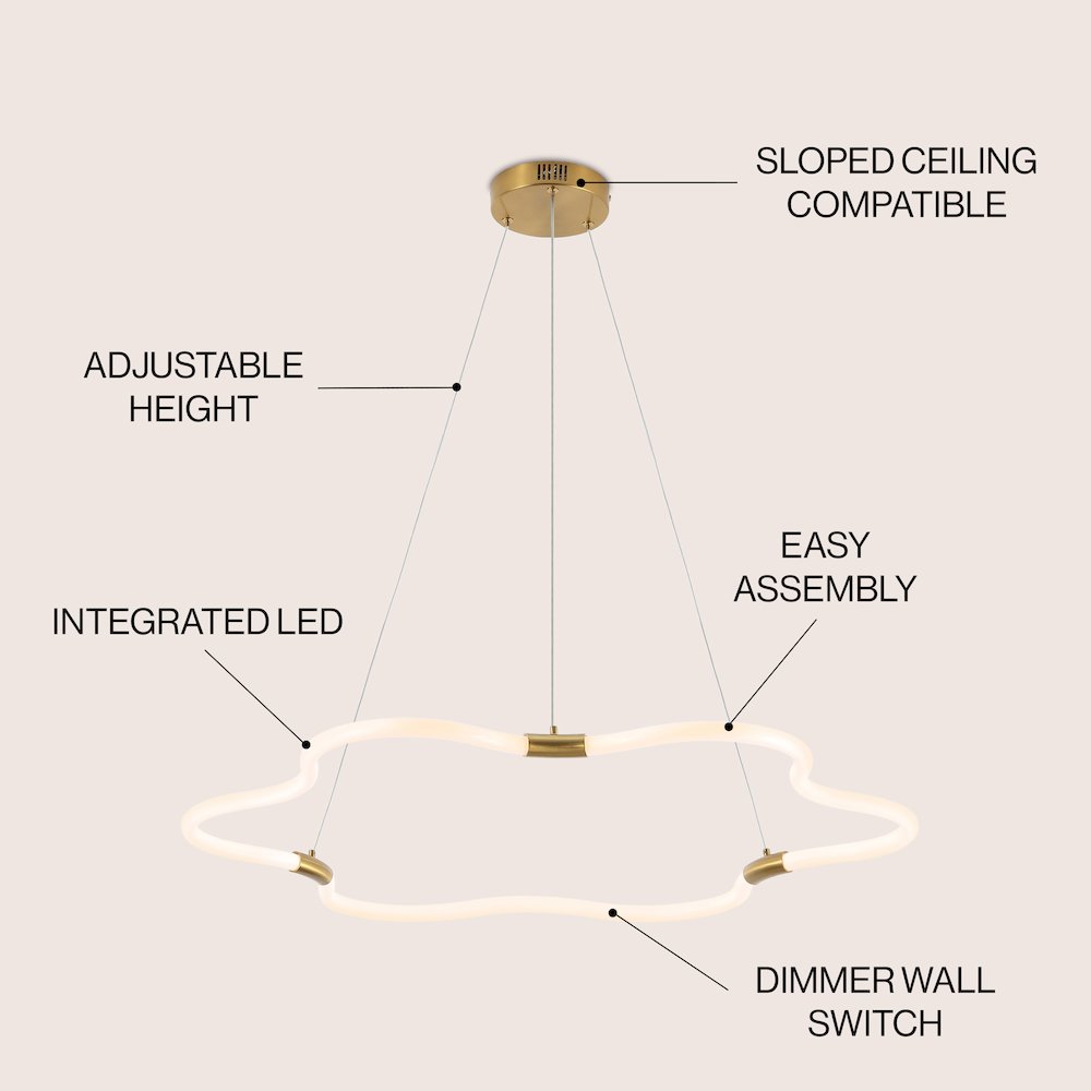 Minimalist Metal/Acrylic Adjustable Dimmable Cloud Integrated LED Chandelier. Picture 2