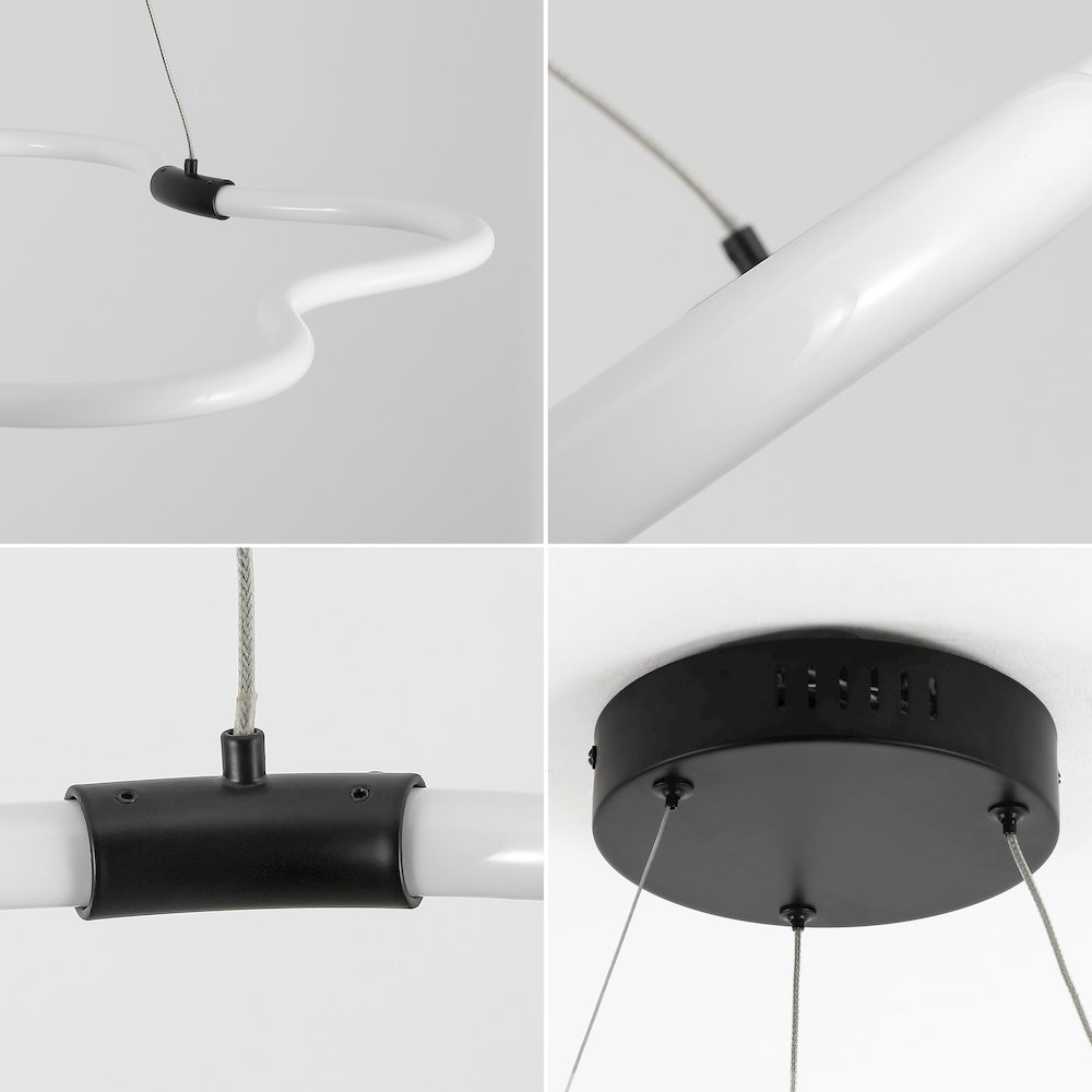 Minimalist Metal/Acrylic Adjustable Dimmable Cloud Integrated LED Chandelier. Picture 5