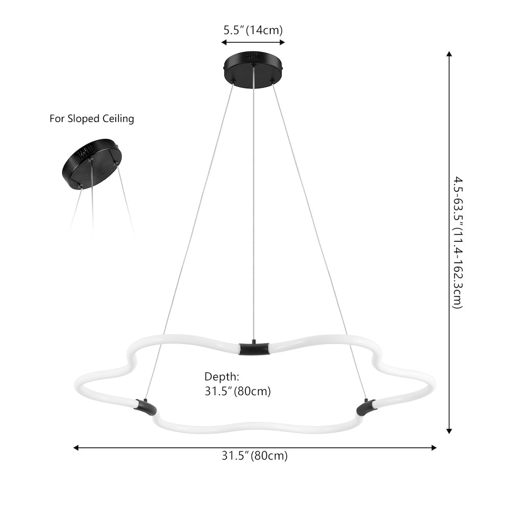 Minimalist Metal/Acrylic Adjustable Dimmable Cloud Integrated LED Chandelier. Picture 3