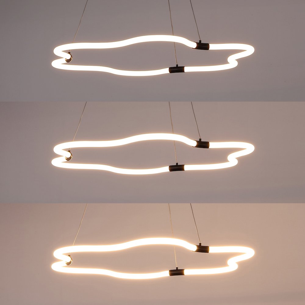 Minimalist Metal/Acrylic Adjustable Dimmable Cloud Integrated LED Chandelier. Picture 4