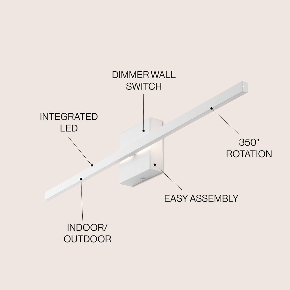Indoor/Outdoor Metal 350-Degree Rotatable Dimmable Integrated LED Wall Sconce. Picture 1