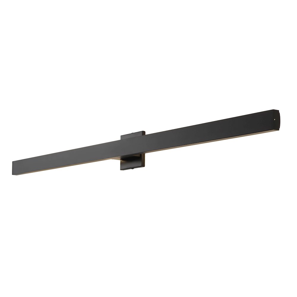 Metal 350-Degree Rotate Dimmable Integrated Linear LED Wall Sconce, Black. Picture 1