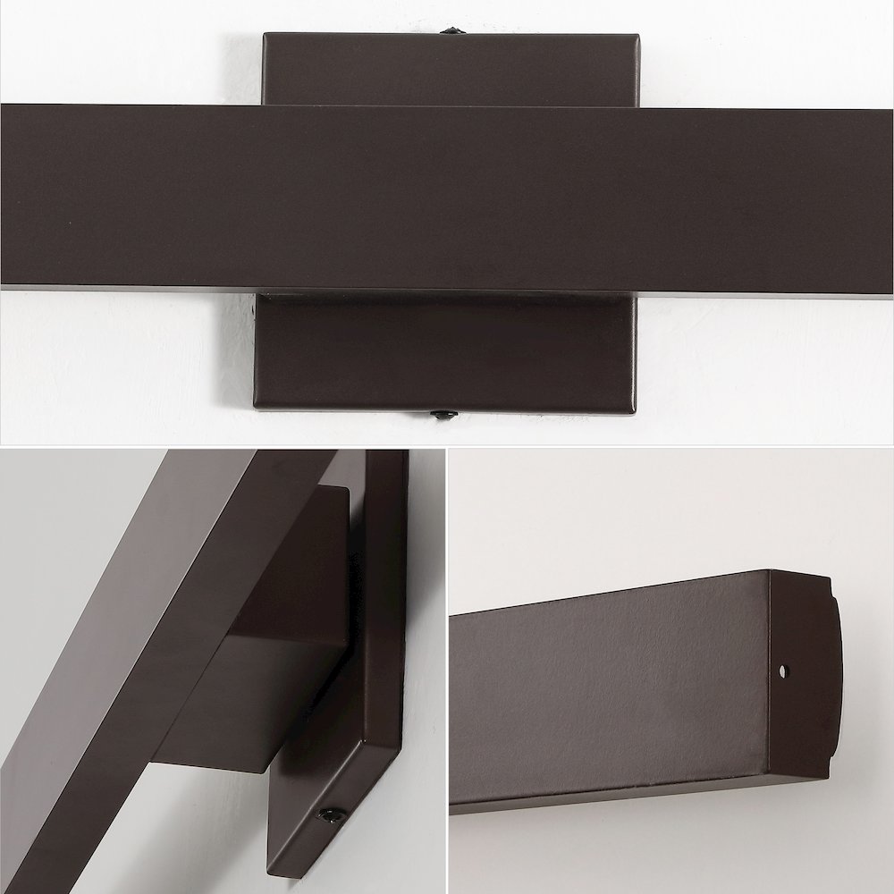 350-Degree Rotate Dimmable Integrated Linear LED Wall Sconce, Oil Rubbed Bronze. Picture 5