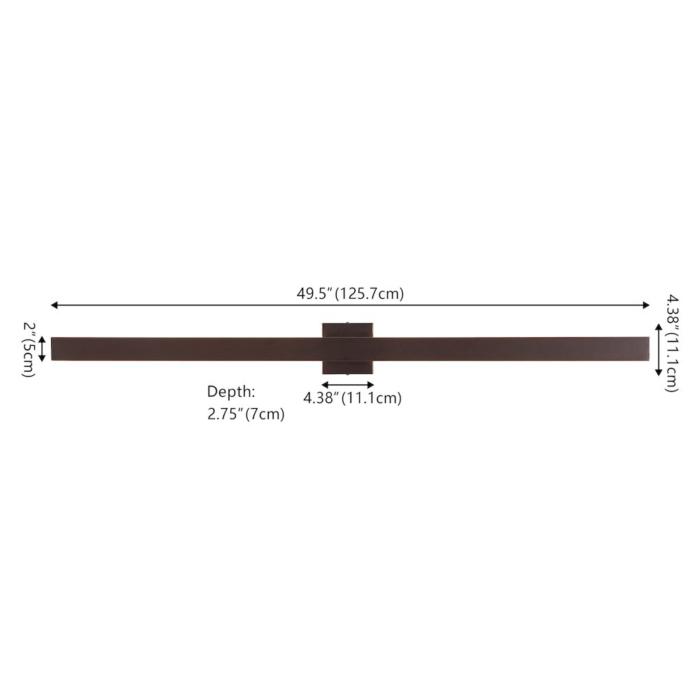 350-Degree Rotate Dimmable Integrated Linear LED Wall Sconce, Oil Rubbed Bronze. Picture 4