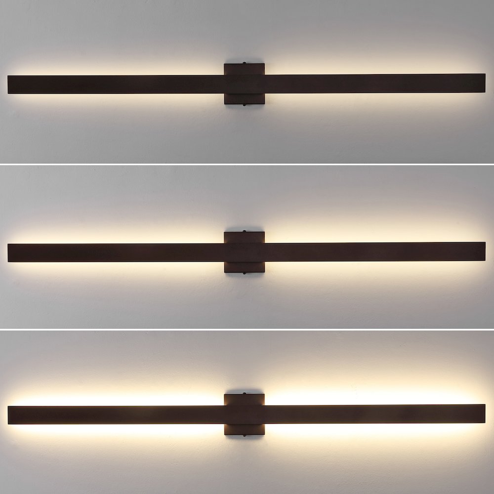 350-Degree Rotate Dimmable Integrated Linear LED Wall Sconce, Oil Rubbed Bronze. Picture 2