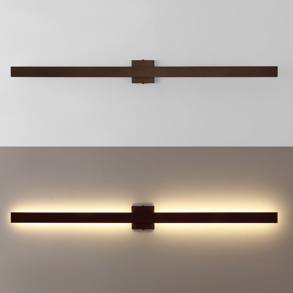 350-Degree Rotate Dimmable Integrated Linear LED Wall Sconce, Oil Rubbed Bronze. Picture 6