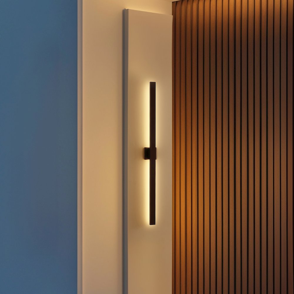 350-Degree Rotate Dimmable Integrated Linear LED Wall Sconce, Oil Rubbed Bronze. Picture 7