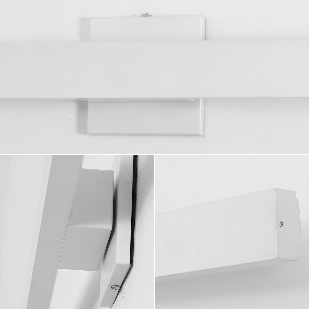 Metal 350-Degree Rotate Dimmable Integrated Linear LED Wall Sconce, White. Picture 5