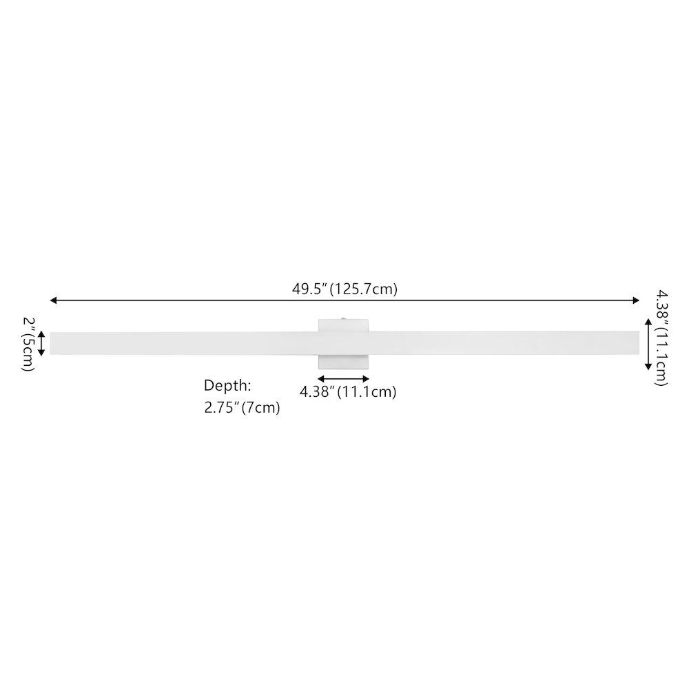 Metal 350-Degree Rotate Dimmable Integrated Linear LED Wall Sconce, White. Picture 4