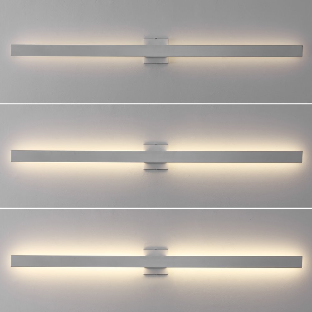 Metal 350-Degree Rotate Dimmable Integrated Linear LED Wall Sconce, White. Picture 2