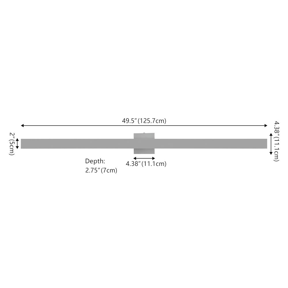 Metal 350-Degree Rotate Dimmable Integrated Linear LED Wall Sconce, Silver. Picture 4