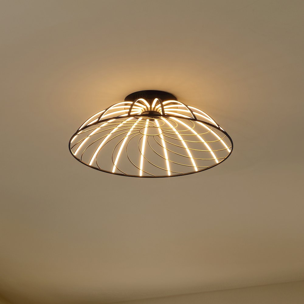 Contemporary Adjustable Silicone Rope Metal Dimmable Integrated LED Chandelier. Picture 3