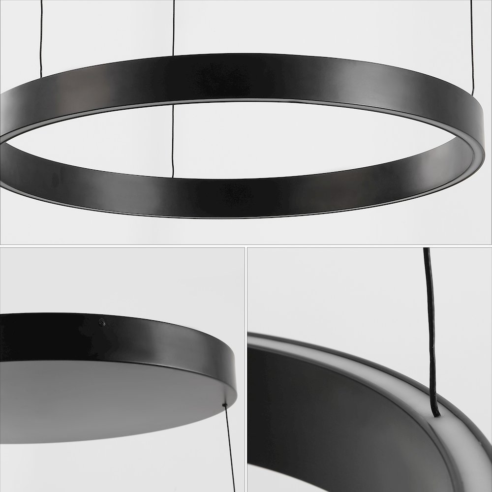 Jense Minimalist Modern Metal Adjustable Dimmable Ring LED Pendant. Picture 4