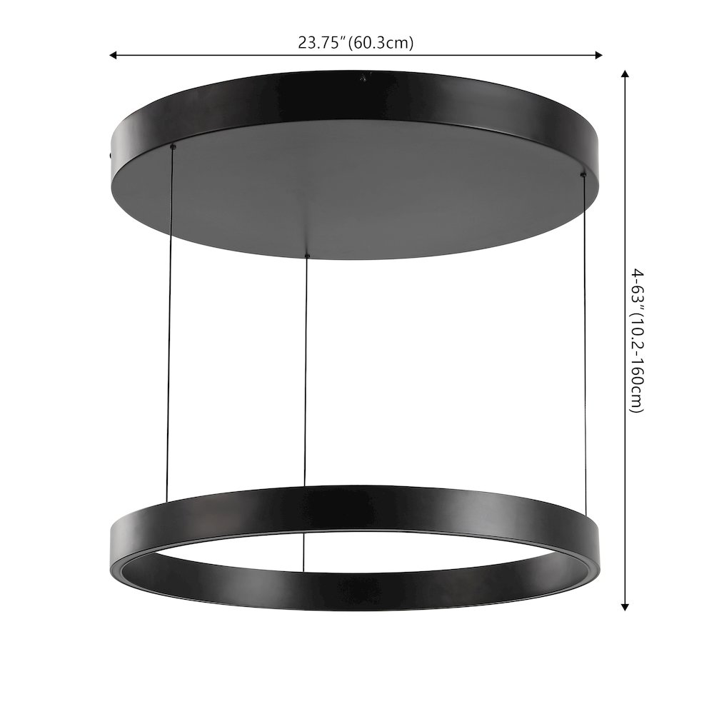 Jense Minimalist Modern Metal Adjustable Dimmable Ring LED Pendant. Picture 1