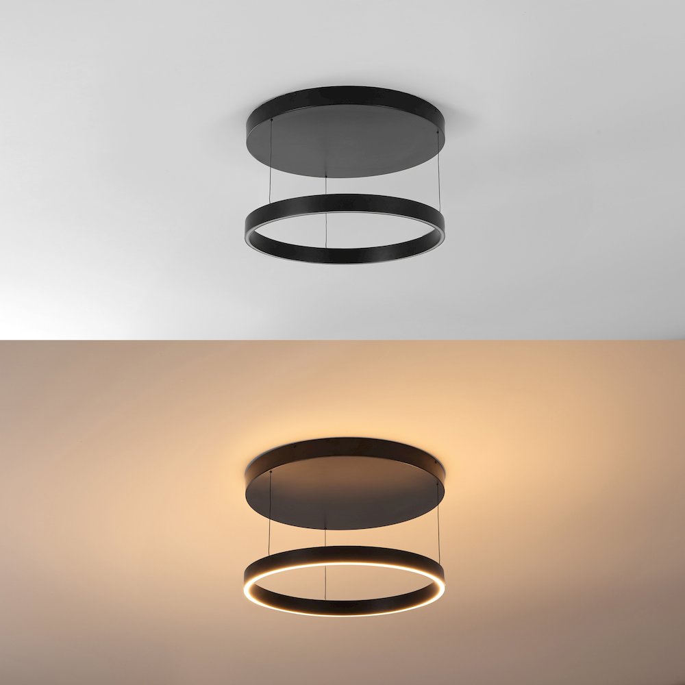 Jense Minimalist Modern Metal Adjustable Dimmable Ring LED Pendant. Picture 2