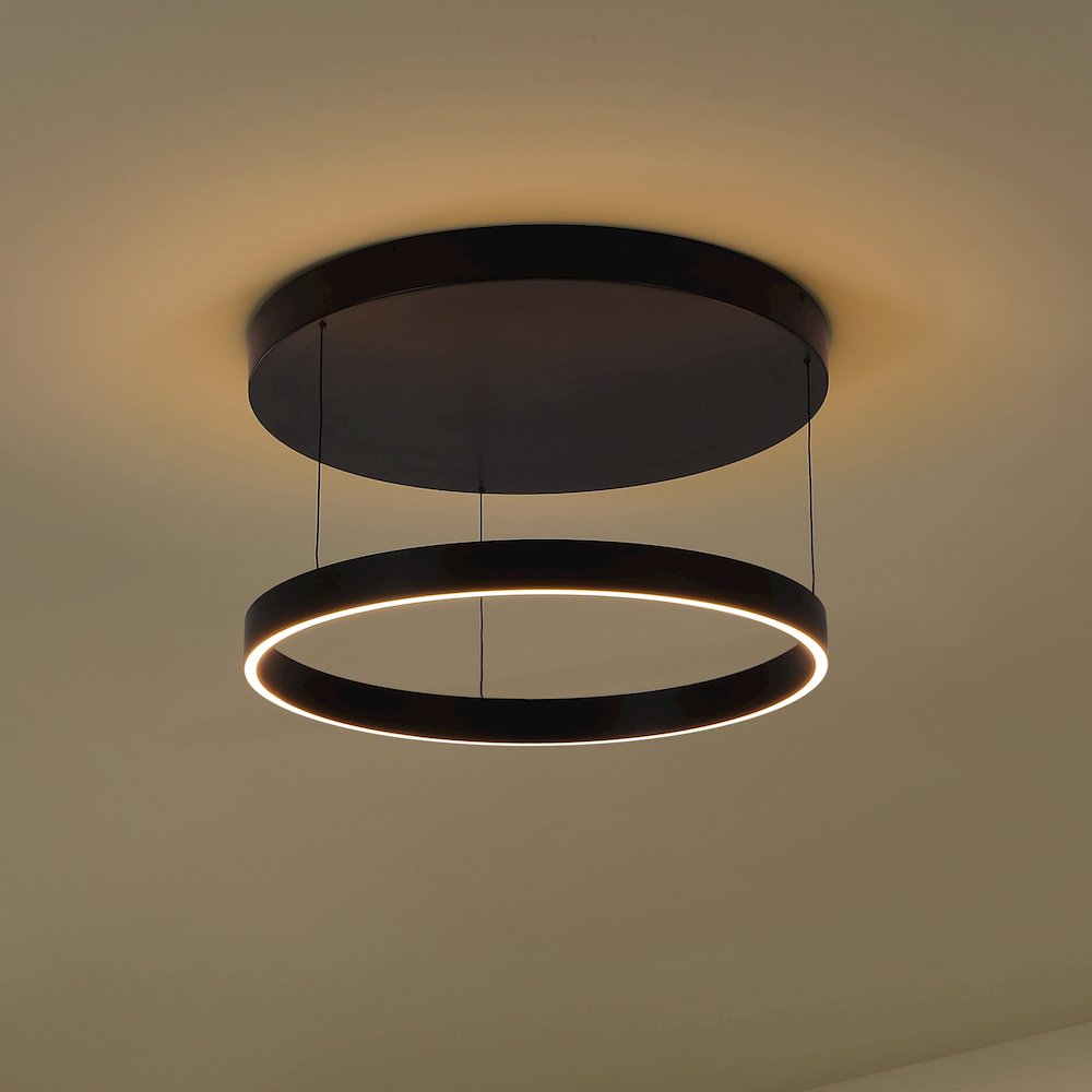 Jense Minimalist Modern Metal Adjustable Dimmable Ring LED Pendant. Picture 3