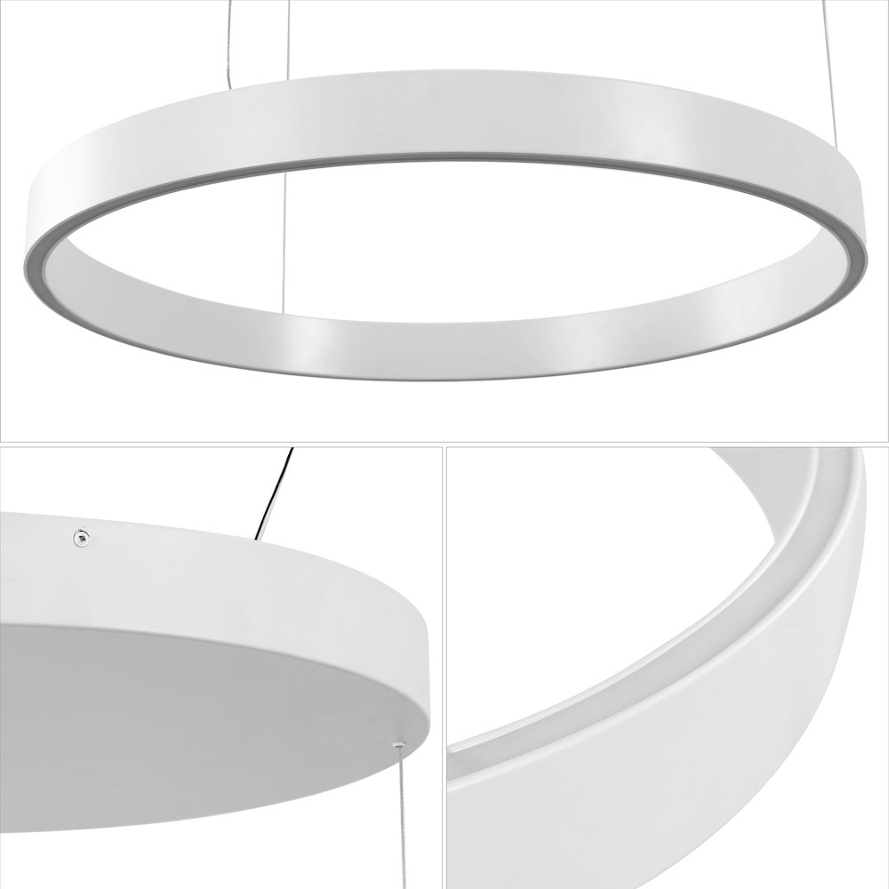 Jense Minimalist Modern Metal Adjustable Dimmable Ring LED Pendant. Picture 4