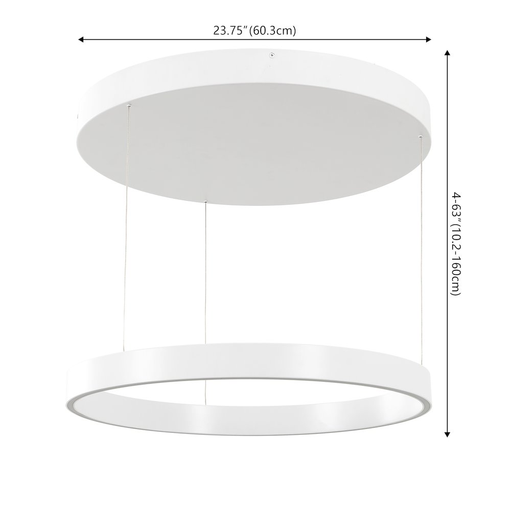 Jense Minimalist Modern Metal Adjustable Dimmable Ring LED Pendant. Picture 1