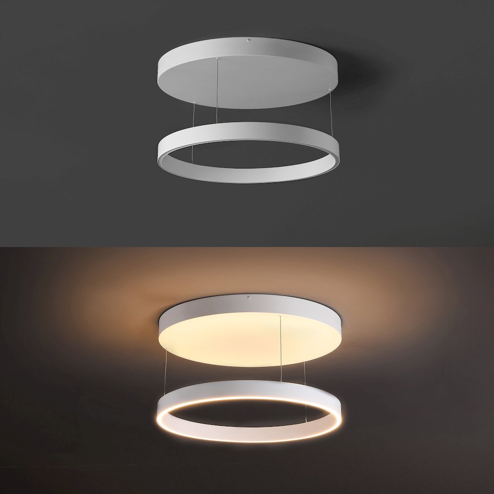 Jense Minimalist Modern Metal Adjustable Dimmable Ring LED Pendant. Picture 2