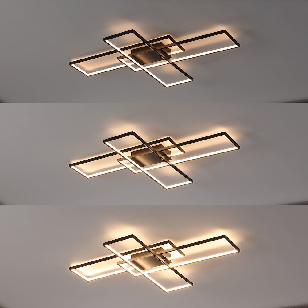 Minimalist Metal Adjustable Dimmable Geometric Integrated LED Flush Mount. Picture 4