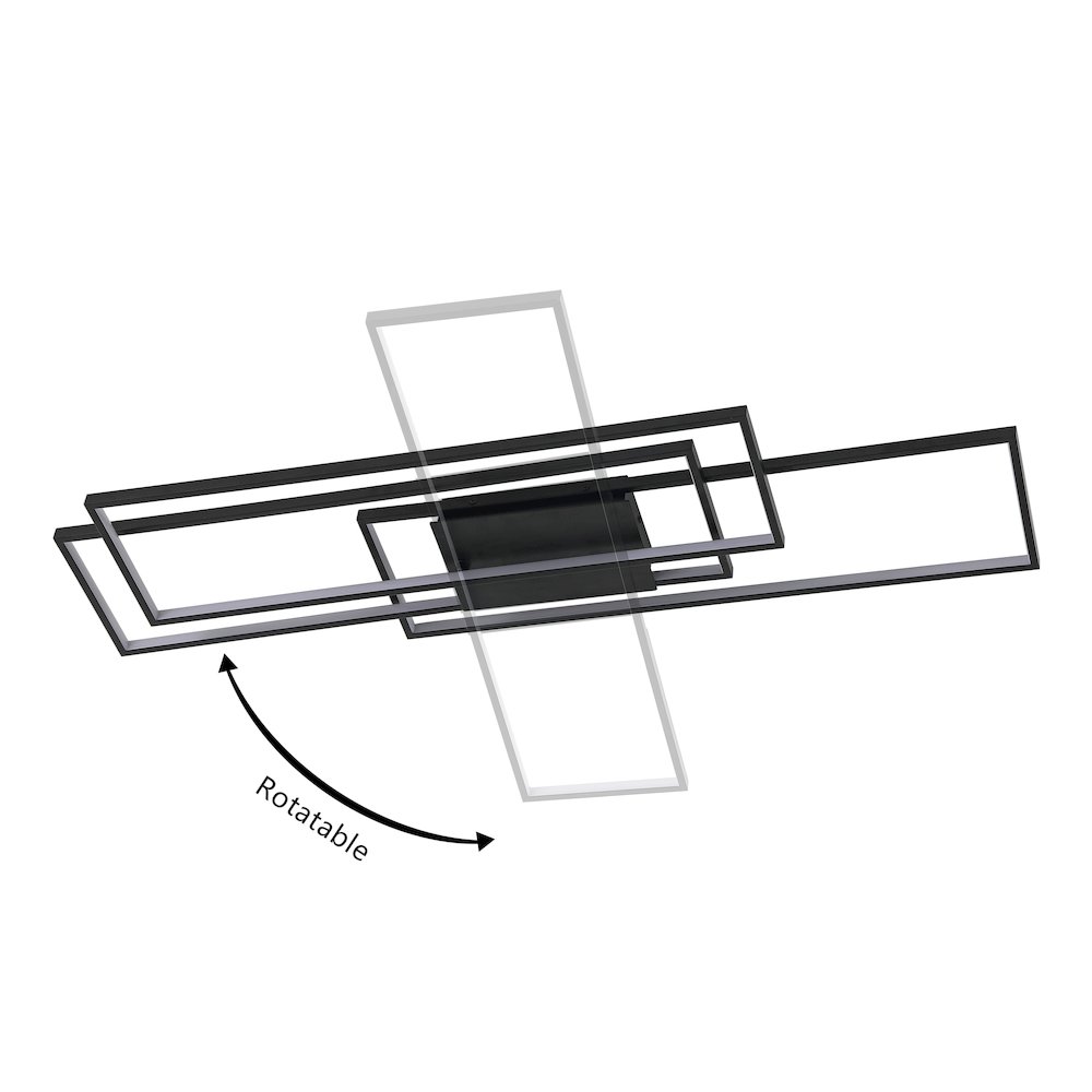 Minimalist Metal Adjustable Dimmable Geometric Integrated LED Flush Mount. Picture 6