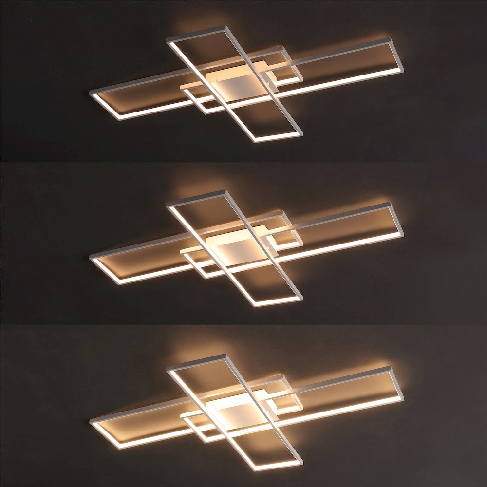 Minimalist Metal Adjustable Dimmable Geometric Integrated LED Flush Mount. Picture 4