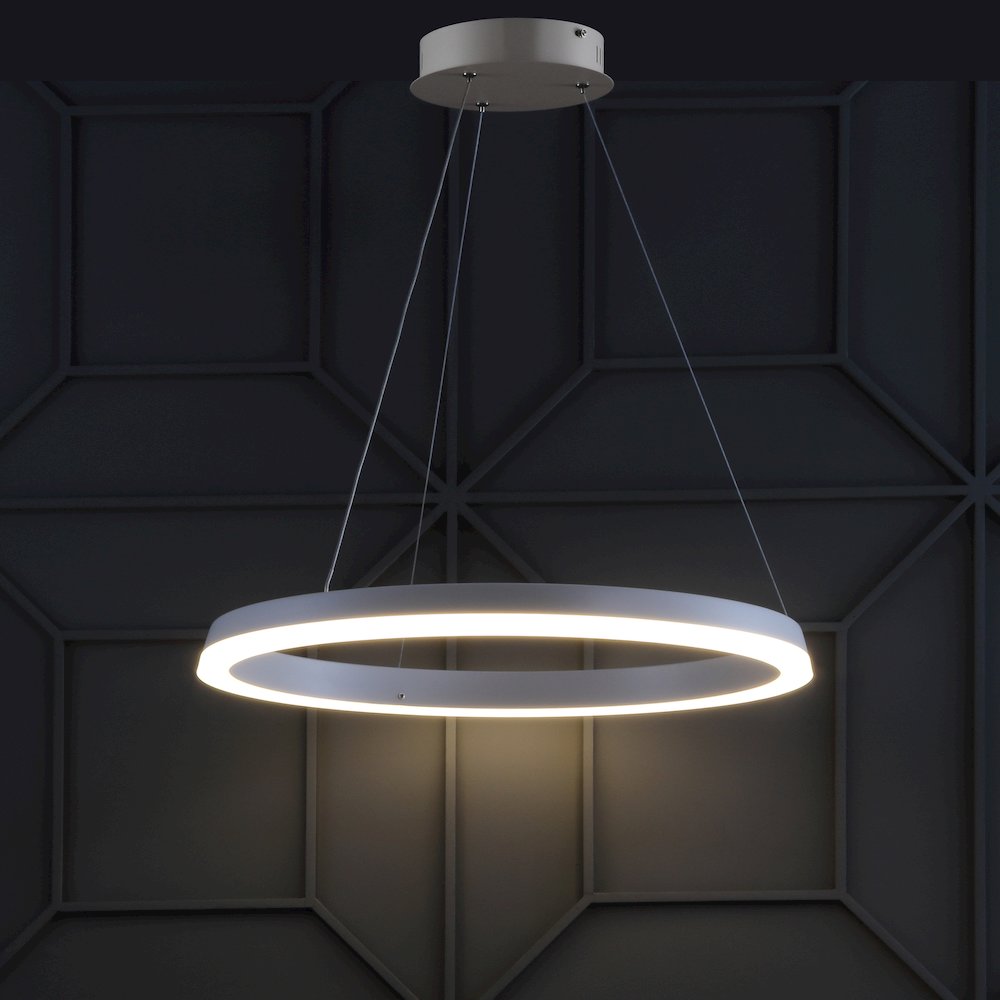 Baxter Modern Contemporary Aluminum Integrated Led Hoop Pendant. Picture 7
