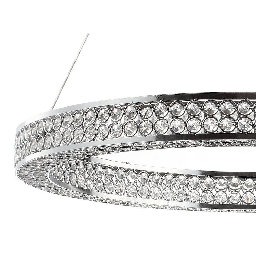 Benton Round Integrated Led Crystal/Metal Pendant. Picture 5