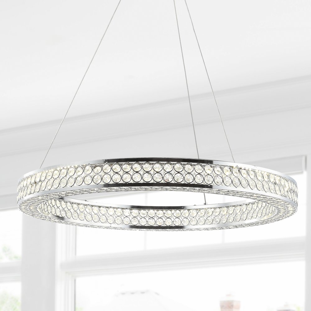 Benton Round Integrated Led Crystal/Metal Pendant. Picture 12